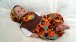 Atelier MiaMia onesie short and long also as a baby set brown bear forest 1