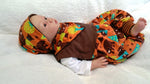 Atelier MiaMia onesie short and long also as a baby set brown bear forest 1