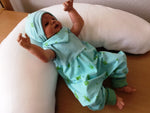 Atelier MiaMia onesie short and long also as a baby set blue, green monsters 7