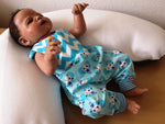 Atelier MiaMia onesie short and long also as a baby set blue kitten 8