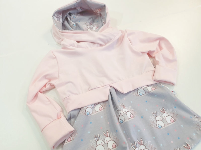 Atelier MiaMia - hoodie dress with sweatie 2 parts size 56-140 rabbit love &amp; sweatie rose 9