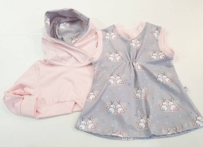 Atelier MiaMia - hoodie dress with sweatie 2 parts size 56-140 rabbit love &amp; sweatie rose 9