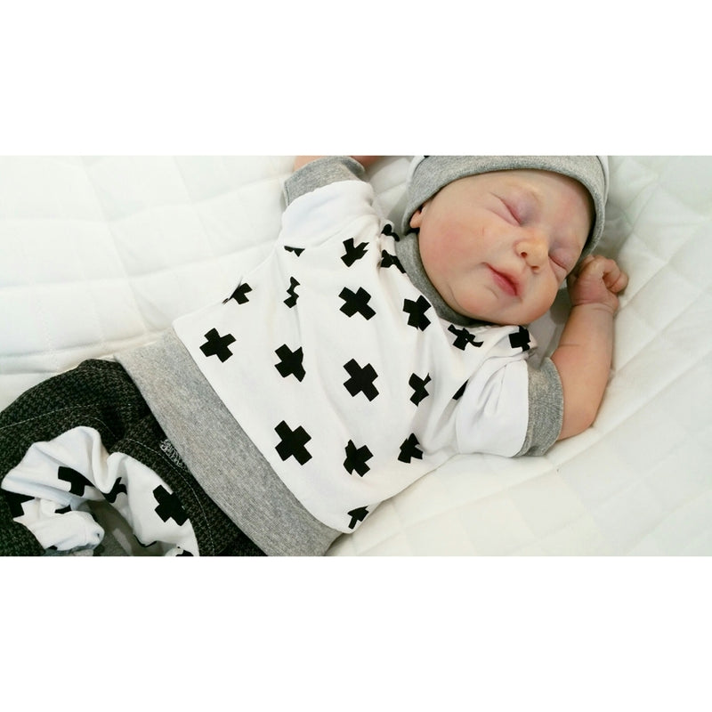 Atelier MiaMia - Hoodie sweater black crosses 99 baby child from 44-122 short or long-sleeved Designer Limited !!