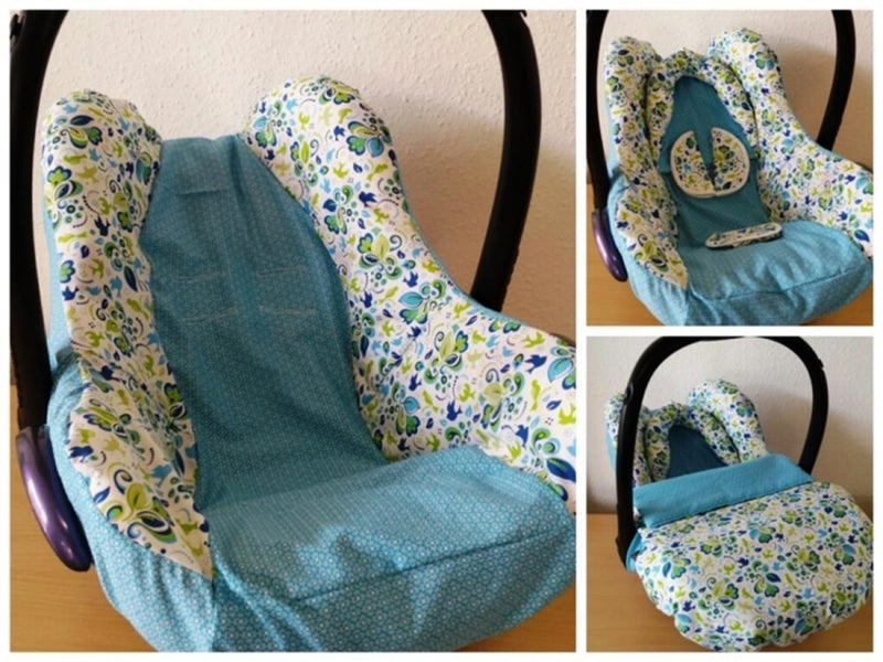 Sommerdecke weiß, blaues Blumenmuster, Winterdecke oder Fußsack 77 von Atelier MiaMia