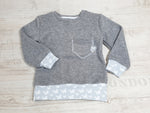 Atelier MiaMia - maglione con cappuccio in maglia grigio bambino bambino da 44-122 grigio manica corta o lunga