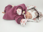 Atelier MiaMia - Walk - tuta neonato bambino da 50 a 110 fiori firmati rosa antico walk tuta Walk W20
