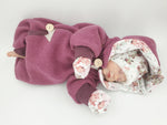 Walk - Overall Baby Kind von 50 bis 110 Designer Blumen Altrosa Walkoverall Walk W20 von Atelier MiaMia