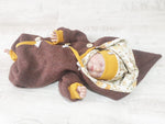 Atelier MiaMia - Walk - overall baby child from 50 to 110 designer overall brown forest animals --Walk W5