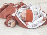 Walk - Overall Baby Kind von 50 bis 110 Designer Walkoverall Braun Füchse --Walk W6 von Atelier MiaMia