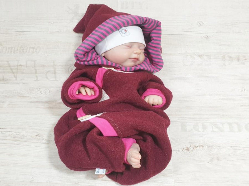 Atelier MiaMia - Walk - Overall Baby Child from 50 to 110 Designer Walkoverall Brown Purple Stripes --Walk W7