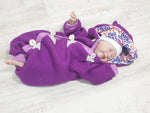 Atelier MiaMia - Walk - tutina neonato bambina dalla 50 alla 110 tutina firmata lilla fiori --walk W9