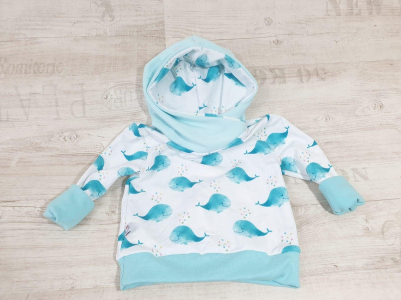 Kapuzenpullover Baby Kind ab 44-122 kurz oder langarm Blau Wahle 275 von Atelier MiaMia