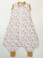 Atelier MiaMia *Mutzelpumper* sleeping bag with feet, size. 50-104 Forest Animals Orange